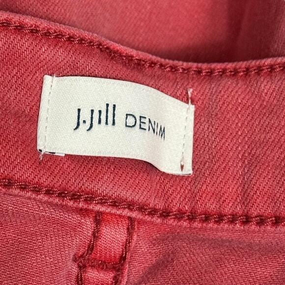 J Jill Authentic Fit Cropped Denim Red Wash Jeans Stretch Cuffed Womens sz 12 - Picture 16 of 16